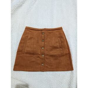Vestidos Faux Suede Velvet Copper Rust Mini Skirt SZ M